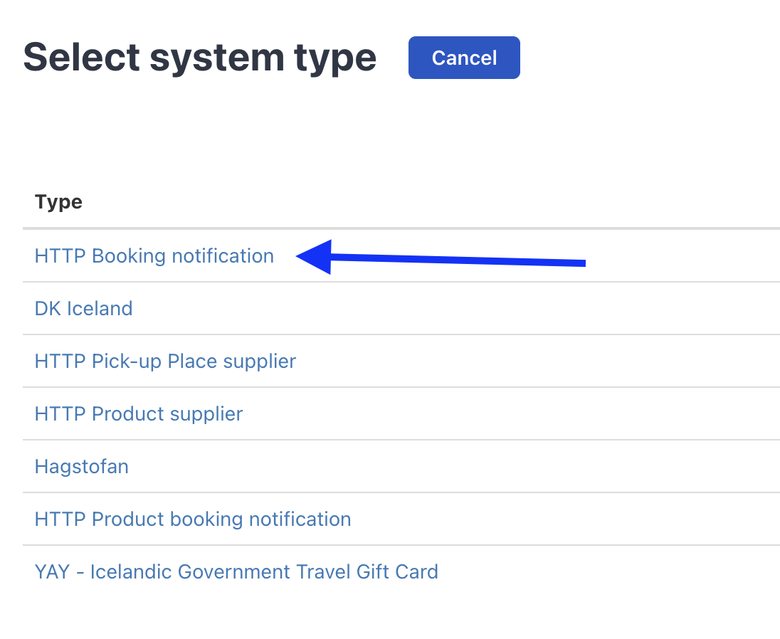 Select Bókun webhook events